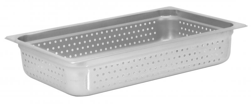 Full-size, 25-gauge Stainless Steel Perforated Steam Table Pan with 4" Deep